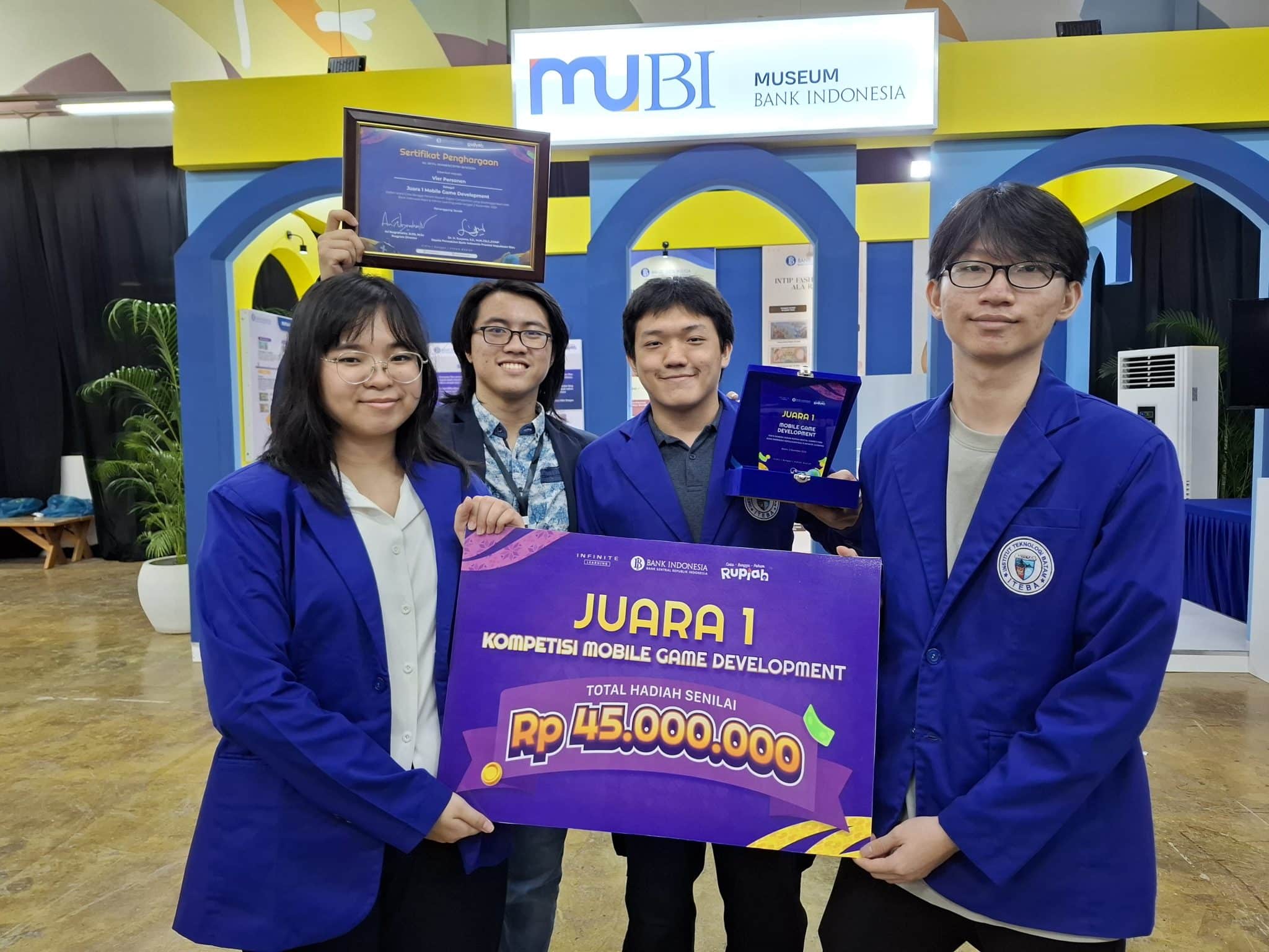 Cinta Bangga Paham Rupiah Digital Competition, Tim Mahasiswa ITEBA Raih Juara 1 dalam Kategori Mobile Game Development