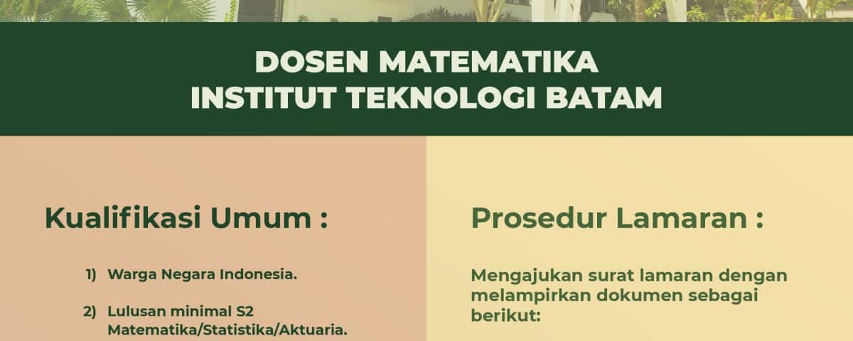 Lowongan Kerja Dosen Matematika ITEBA