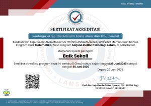 Program Studi Matematika ITEBA Raih Akreditasi “Baik Sekali” dari LAMSAMA